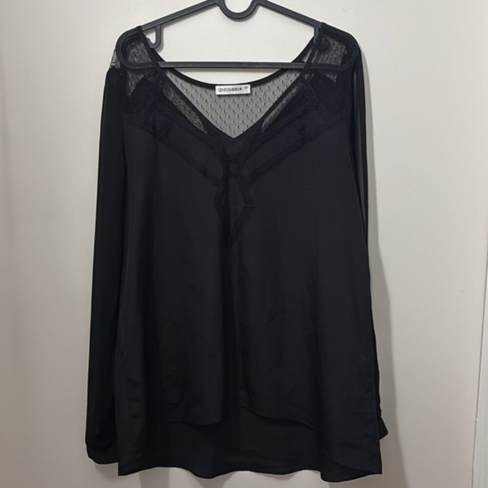 Gentle Fawn Long Sleeved Blouse With Lace sheer Design